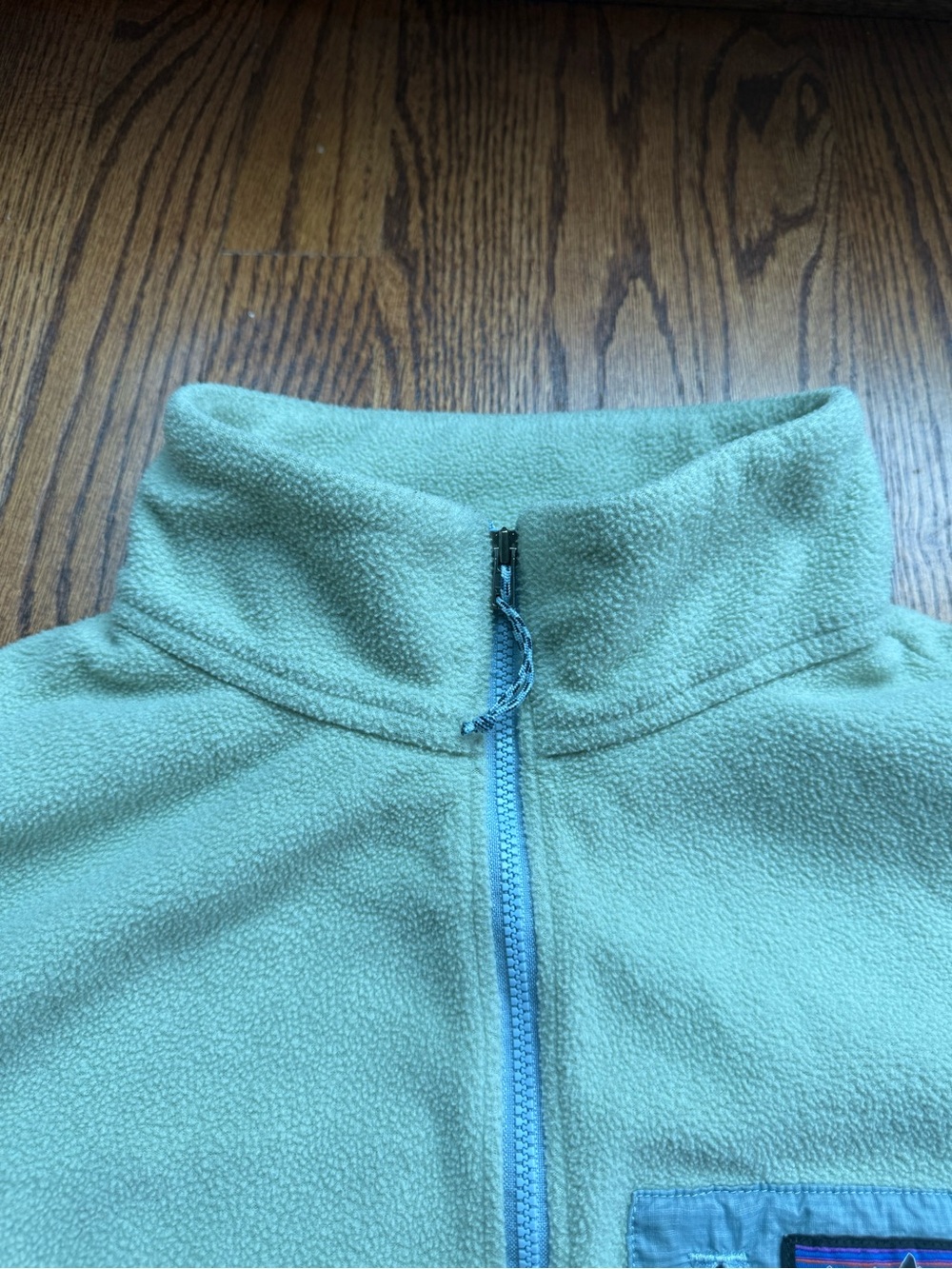 Patagonia Light Green Half-Zip Fleece Microdini Pullover Jacket Sz M - Picture 2 of 9